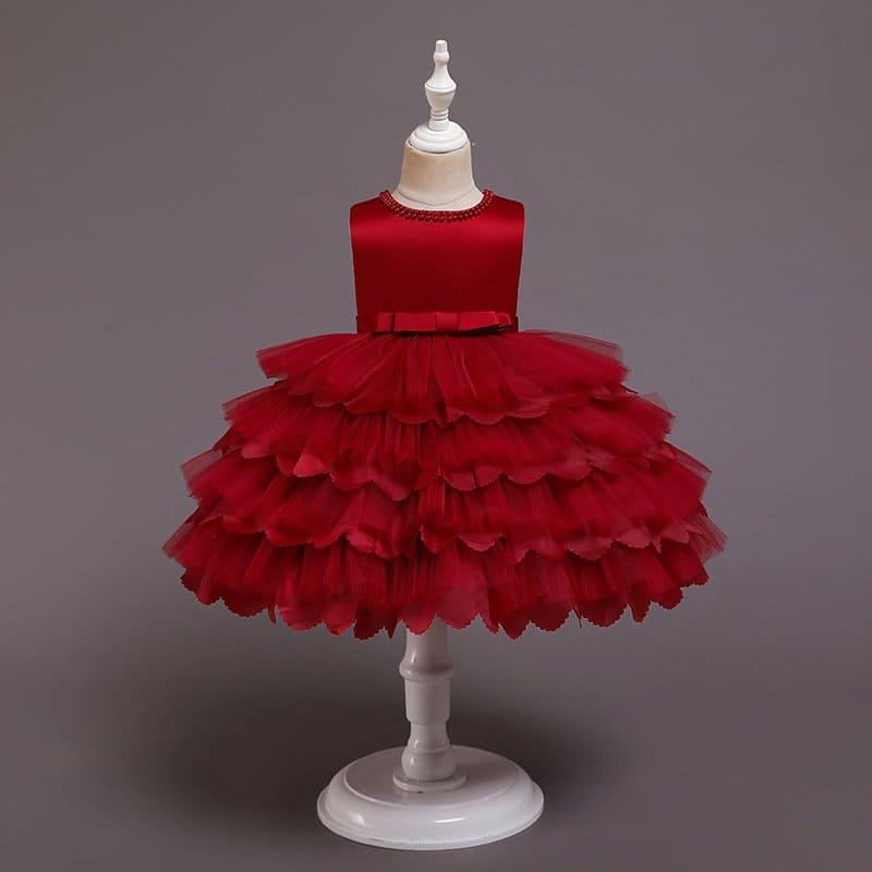 Gorgeous Stylish Red Baby Girl Party Dress (3-4 Years) D2036